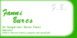 fanni bures business card
